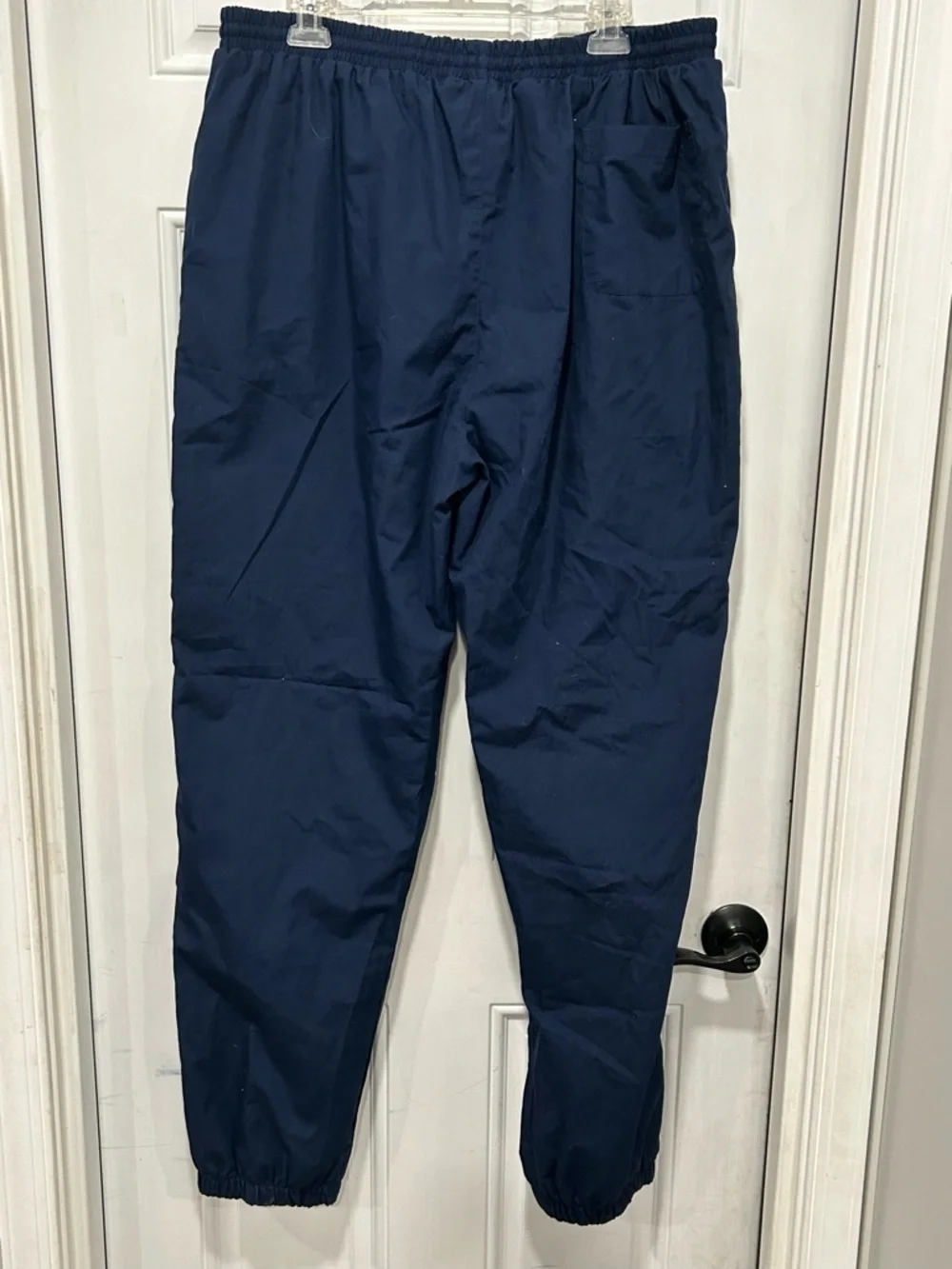 Vtg Christian Dior Monsieur Jogger Track Lounge Pants Zip Ankle Navy Blue Sz XL